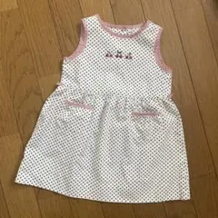 familiar ファミリア ドット柄 さくらんぼ刺繍 ワンピース 90のサムネイル