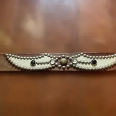 ハンドメイド ナロースタッズベルト エンドオンリーW34 ブラウン
