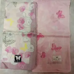 HANAE MORI ハンカチ2枚セット ピンク系 大判サイズ