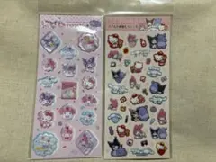 サンリオ　すりガラス風　ラメ入り樹脂もりシール スイーツ　いっしょ　ハローキティ