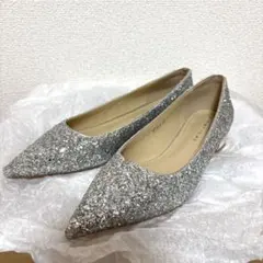 パンプス　ウェディングシューズ　シルバー　24cm