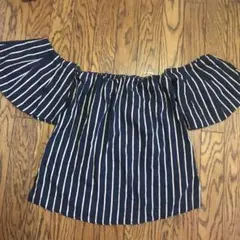 トップス ブラウス　オフショルダー　ストライプのサムネイル