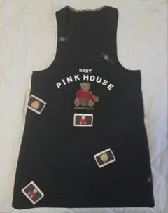 PINK HOUSE ロゴ ワッペン ジャンパースカート 黒のサムネイル