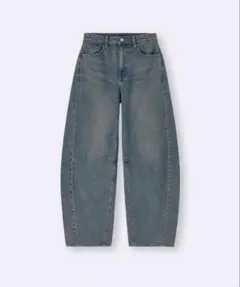 【新品】GU ジーユーバレルレッグジーンズA+EC(丈長め81.0cm) XXL