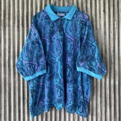 90s CENTER FIELD paisley big polo shirs.のサムネイル
