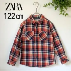 最終価格❢ZARAキッズ 長袖チェックネルシャツ 120 男の子 ザラボーイズ赤
