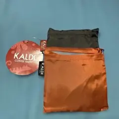 KALDI エコバッグ オレンジ ブルーとブラックグレー