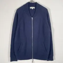 THE SHOP TK ニットブルゾン フルジップ ウール50%アクリル50%のサムネイル