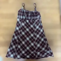 チェック柄ノースリーブワンピース Mサイズ