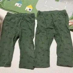 UNIQLOオリーブグリーン 車柄 パンツ２枚セット