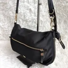 【美品】SAZABY サザビー 2way ナイロン ショルダーバッグ 黒のサムネイル