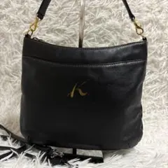 極美品✨キタムラ ショルダーバッグ カットワーク ロゴ 2way ワンショルダー