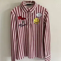 KISS ON THE GREEN ストライプゴルフシャツ