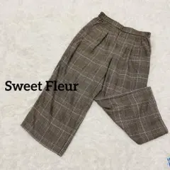 スウィートフルール　ワイドパンツ　グレンチェック柄　ウエストゴム　ゆったり　XL