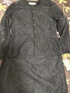 【新品未使用】黒 レース スカートセットアップ M ブラック
