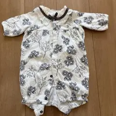 花柄ロンパース フリル付き