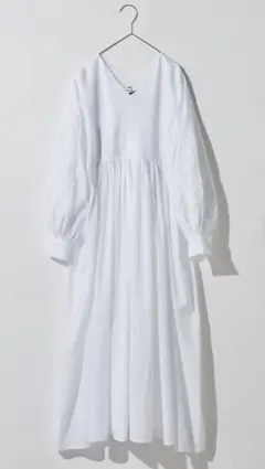 マーレット ESSAOUIRA ティアード ロングワンピース 白 コットン S