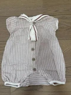 ストライプ セーラー襟ロンパース