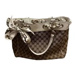 GUCCI GG柄 ミニボストンバッグ リボンチャーム付 - メルカリ