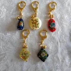 花柄キーホルダーセット