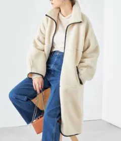 SHIPS パイピング ドルマン ボア コート