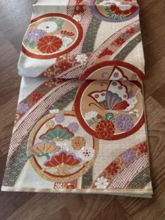 ち*る様 美品　佐賀錦　六通柄袋帯　唐織　花蝶丸文　金銀糸　正絹