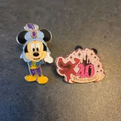 東京ディズニーリゾート40周年 ピンバッジとディズニーシーミッキーの 2種セットのサムネイル