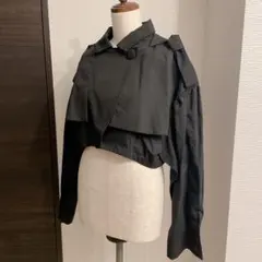 【タグ付き/即購入大歓迎】アウター　ジャケット　ショートコート　モード　ブラックのサムネイル