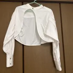 オープンバックホワイトシャツ 長袖