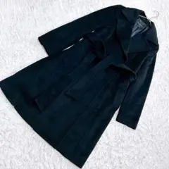 【極美品】INDIVI インディヴィ（38）チェスターコート アンゴラ混 黒