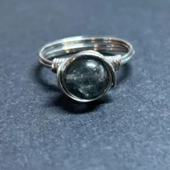 WR663S 天然石 パワーストーン ワイヤーリング パイライトインフローライト