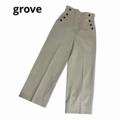 grove グローブ ワイドパンツ ベージュ 秋冬 M 美シルエット