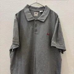 【Levi's 】古着 半袖 ポロシャツ ワンポイント刺繍ロゴ グレーXLのサムネイル