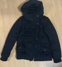 黒　アウター　フード付き ブラック 中綿　ジャケット　ブルゾン　防寒