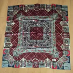 ピエール・カルダン　100%シルクスカーフ 大判84×84cm　ペイズリー