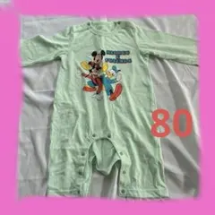 Disney Mickey & Friends ロンパース ライトグリーン80