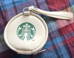未使用品！Starbucks ストラップ付き丸型ポーチ ホワイトのサムネイル