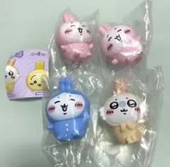 ちいかわ ソフビフィギュア4 うさぎなちいかわ うさぎなハチワレ モモンガ