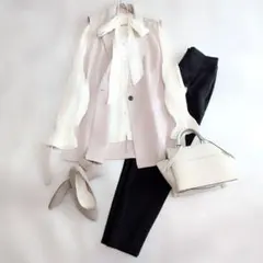 【未使用級】フォーマル3点セット　M オフィスカジュアル　体型カバー