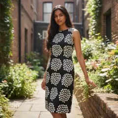 ◆マリメッコ◆プケッティ花柄 ノースリーブ ワンピース 34 黒　1208E