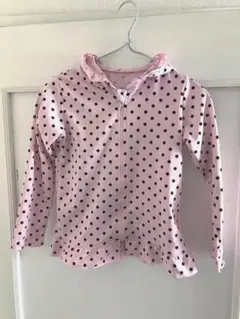 120cm⭐︎水着用フード付きラッシュガード　ピンク 水玉