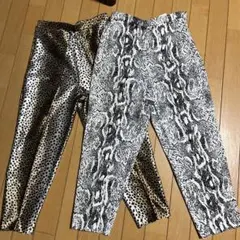 伊太利屋　レディース レオパード柄 蛇柄 パンツ　2枚まとめ売り　9号