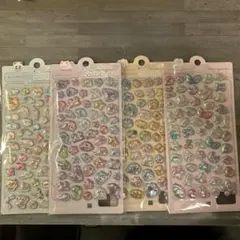 3Dレリーフクリスタルシール ぽっこりシール4点セット