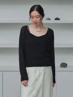 crewre キャミレイヤードカシュクールニット ホワイト サイズ3 - メルカリ