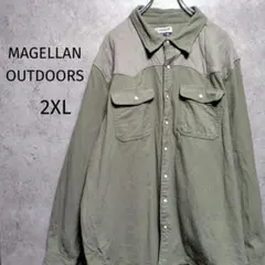 MAGELLANOUTDOORS 長袖シャツ オリーブグリーン 2XL US古着