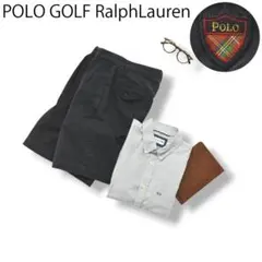 90s00s ポロゴルフ POLO GOLF ツータック ハーフ チノパン 紺