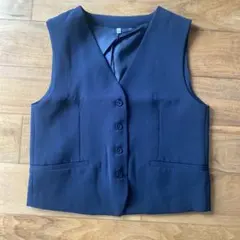 ネイビー ボタン付き ベスト ワンサイズ