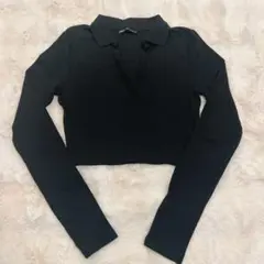 【美品】ZARA クロップド丈　襟付き　ロングスリーブ　Mサイズ