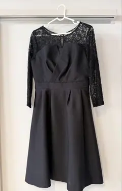 オケージョンドレス　ブラックレースワンピース