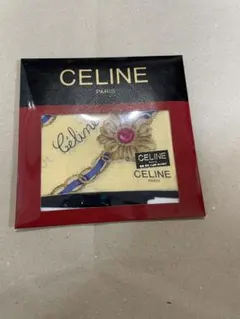 未使用品　CELINE セリーヌ　大判　黄色　ハンカチ　エッフェル塔